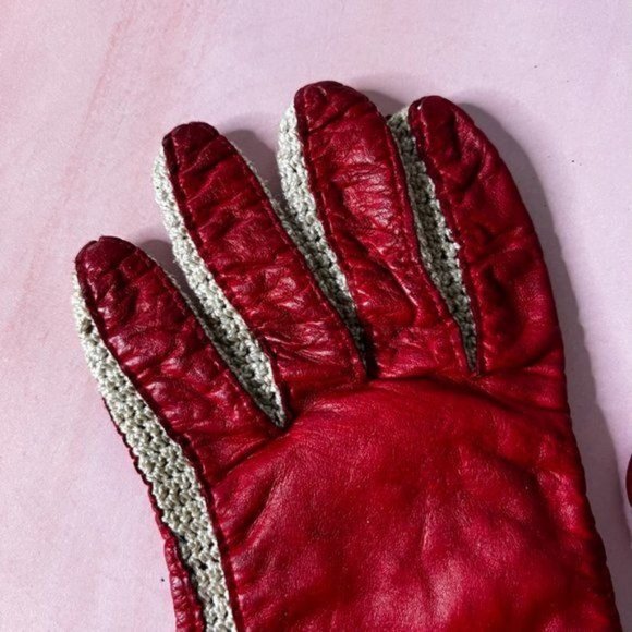 Bloomingdale's Knit Crochet Leather Driving Gloves - Picture 4 of 8